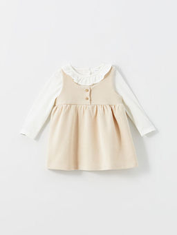 Bisiklet Yaka K?z Bebek Bluz ve Elbise 2li Tak?m