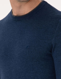 _ndigo Slim Fit Pamuk Kar___ml_ Bisiklet Yaka Triko Kazak - Cacharel фото 7