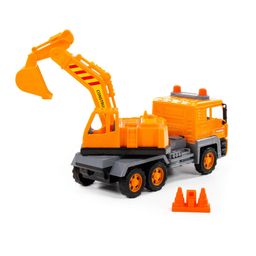 Алмаз, автомобиль-экскаватор инерционный (в сеточке) - Полесье фото 4