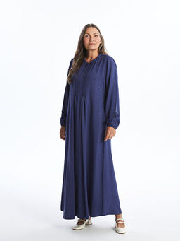 Bisiklet Yaka Desenli A Kesim Elbise