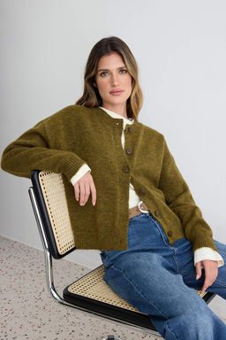 Wardrobe Essentials Ya_ Ye_ili Alpaka Y_n_ Kar___ml_ Geni_ Kal_p Triko H_rka | TWOAW26HI00089