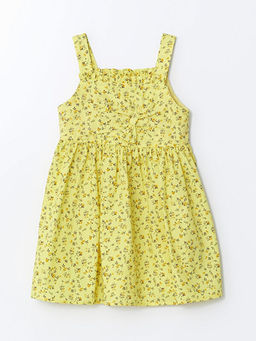 Kare Yaka Puantiye K?z ?ocuk Elbise