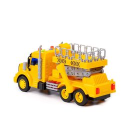 Профи, автомобиль с подъёмником инерционный (со светом и звуком) (жёлтый) (в коробке) - Полесье фото 4
