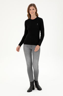 Женский черный базовый свитер Неожиданная скидка в корзине - U.s. polo assn фото 4