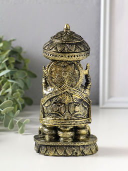 Сувенир полистоун "Ганеша с крысами" бронза 5,3х8х15,5 см