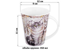Набор 2 кружек 350 мл 12*9*11 см Коты NEW BONE CHINA - Elan gallery фото 2
