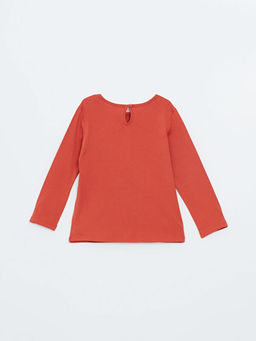 Bisiklet Yaka Uzun Kollu Bask?l? K?z ?ocuk Sweatshirt