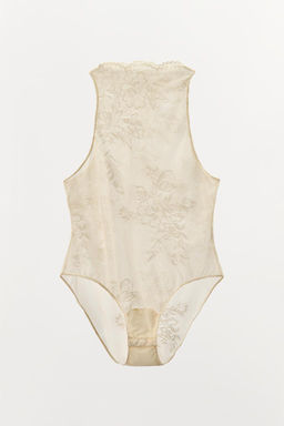 EMBROIDERED MESH BODYSUIT - Zara фото 7