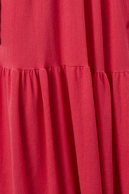 Fusya Duz Maxi Kruvazeli Etegi F?rf?rl? Dokulu K?sa Kol Esnek Orme Maxi Elbise Elbise TWOSS24EL01060 - Trendyolmilla фото 3