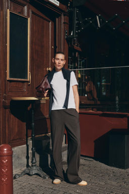 STRAIGHT-LEG TROUSERS WITH DOUBLE WAIST - Zara фото 4