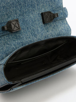 Женская сумка на плечо из денима DIESEL 1DR Артикул 4285075, синий  фото 5