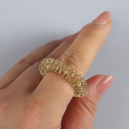 Цена за 4 шт. Массажёры для пальцев рук, d=3×0.8 см, 2 шт., цвет золотистый