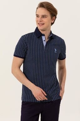 U. S. Polo Assn Мужская темно-синяя футболка с воротником-поло - U.s. polo assn фото 3