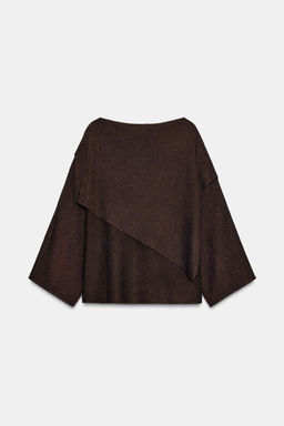 METALLIC THREAD KNIT CAPE JUMPER - Zara фото 4