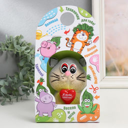 Растущий подарок травка «Кот серый», фигурка для выращивания, МИКС