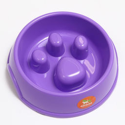 Миска для медленного кормления Лапа, 22,5 х 23 х 6,5см, фиолетовая - Пижон фото 2
