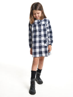 Платье для девочки UD 8069 синяя клетка - Mini maxi фото 4