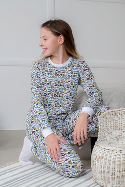 Пижама подростковая из кулирки пенье на манжетах Дрёма графити - Амадэль фото 26