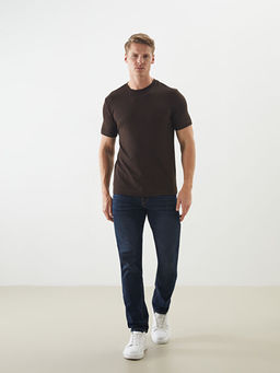 Bisiklet Yaka K?sa Kollu Erkek Dokulu Ti??rt