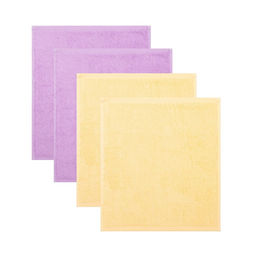 Салфетки махровые Этель. С 8 Марта, 4 шт., 30?30 см, 100% хлопок, фиолетовые/жёлтые