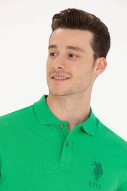 Футболка-поло U.S. Polo Assn Apple Green зеленая хлопок  фото 19
