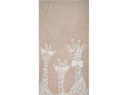 6с102.513ж2 Жирафы (лён3) Полотенце махровое 81х160см