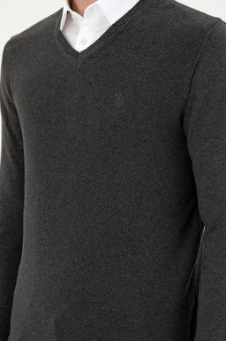 Мужской базовый свитер антрацитового меланжа - U.s. polo assn фото 7