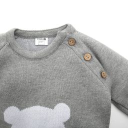 Комбинезон вязаный Крошка Я Мишка рост 62-68 см, цвет серый фото 3