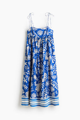 Vestido midi con tirantes de lazo