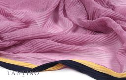 Большой, двусторонний однотонный палантин из жатого полотна. - Tantino фото 3