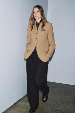 FITTED BLAZER WITH CONTRAST SCARF ZW COLLECTION