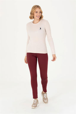 Женский базовый свитер кремового цвета с круглым вырезом - U.s. polo assn фото 11