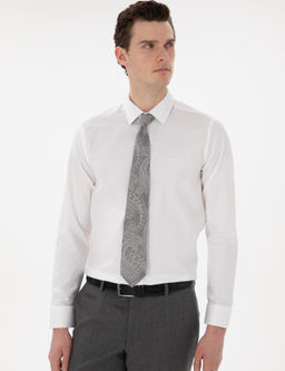 Beyaz Slim Fit Uzun Kollu Basic G_mlek