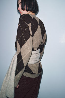 100% WOOL DIAMOND JUMPER - Zara фото 9