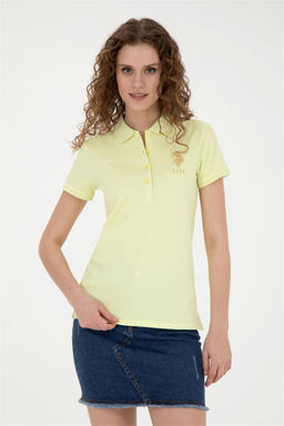 Женская светло-желтая базовая футболка - U.s. polo assn фото 3