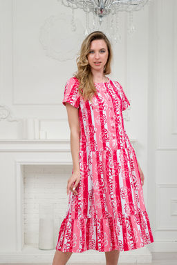 Платье женское из кулирки Кармелита малиновая роза