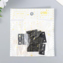 Цена за 10 шт. Петля для шкатулки металл с прямыми углами черная 2,5х2,5 см - Арт узор фото 4