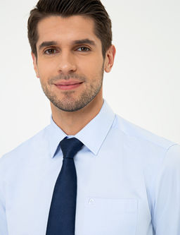 A__k Mavi Regular Fit Uzun Kollu Klasik G_mlek