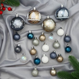 Ёлочные игрушки Морозное утро, шары новогодние, d=3 см, d=6 см, набор 32 шт., МИКС - Зимнее волшебство фото 3