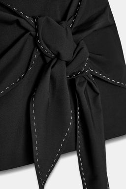 SHORT DRESS WITH TIE AND TOPSTITCHING - Zara фото 10