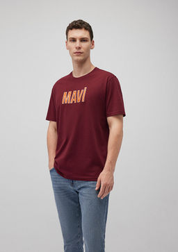 Mavi Logo Bask?l? Bordo Tisort  фото 2