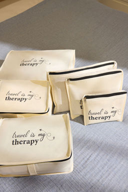 Trendyolmilla Home 6l? Slogan Bask?l? ve Fermuar Detayl? Bavul Ici Duzenleyici Seti TPHSS25BID00003