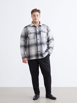 Regular Fit Uzun Kollu Ekose Erkek G?mlek Ceket