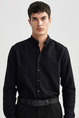 Modern Fit Dokulu Uzun Kollu Gomlek - Defacto фото 2