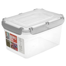 Bergen Контейнер для продуктов пластмассовый 2,4л, 21,5х15,1х11,8см, с защелками, пепельный жемчуг, подходит для СВЧ (Россия)