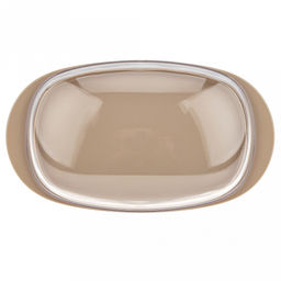 Масленка пластмассовая "Кристалл" 19х10х6см, прозрачная крышка, латте (Россия)