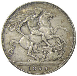 Монета 1 крона 1896 года Великобритания