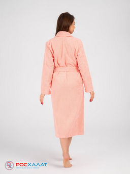Женский махровый халат с шалькой светло-коралловый МЗ-02 (6)