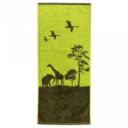 "Missoni-3046" Полотенце махровое 50х90см, плотность 375гр/м2, 100% хлопок, зеленый (разноцветный), Bolangde (Китай)