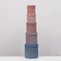 Набор круглых коробок 5 в 1 "Песочный", 13 х 13,5 -19.5 х 23 см